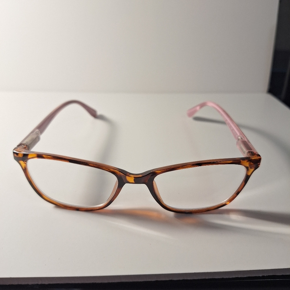 Lulu Guinness LR72 Cat Eye Glasses Tortoise Havana Blush Pink Crystal 53mm Rx-SV